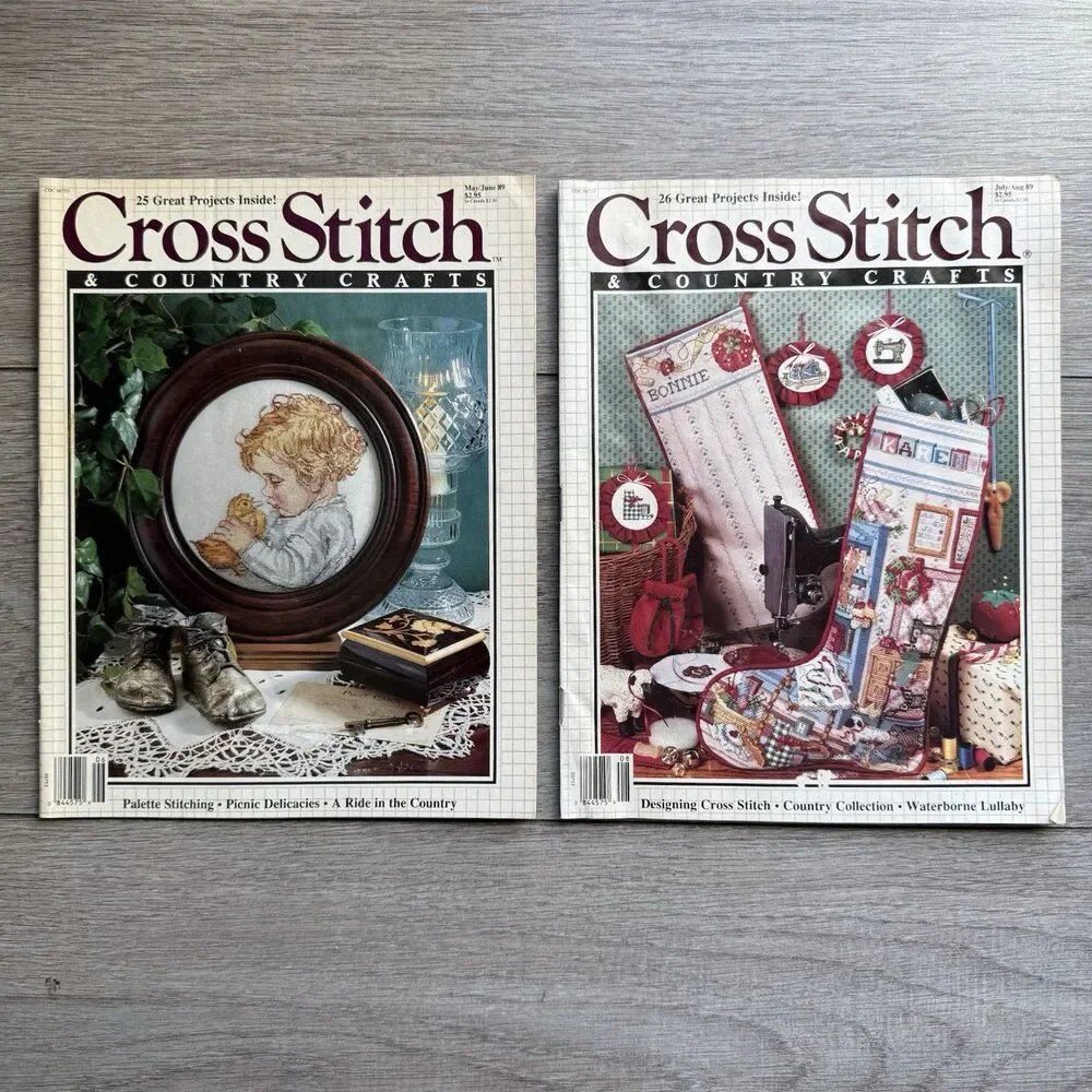 Cross Stitch & Country Crafts Magazine Lot 1989 COMPLETE YEAR ISSUES 6 Issues